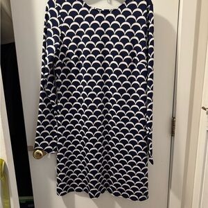 JB by Julie Brown Long Sleeve Navy and White Dress